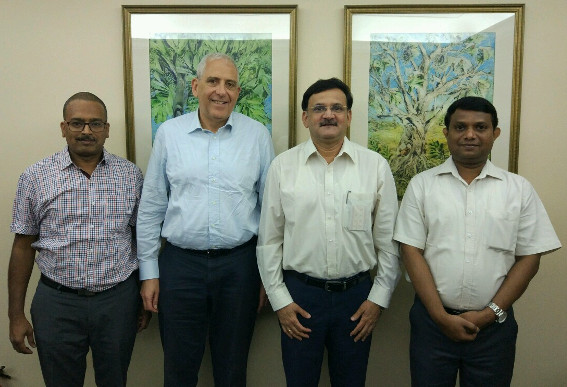 From left Mr Dinesh Singh – Infinite, Mr. Ronen Hagin – Vice President and Co-founder, Datatex, Mr G V Aras – Director, A.T.E. and Mr James Pates – A.T.E.