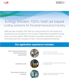 Energy efficient 100~~ fresh air based cooling solutions for the pharmaceutical industry