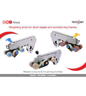 Weighting arms for short staple and worsted ring frames